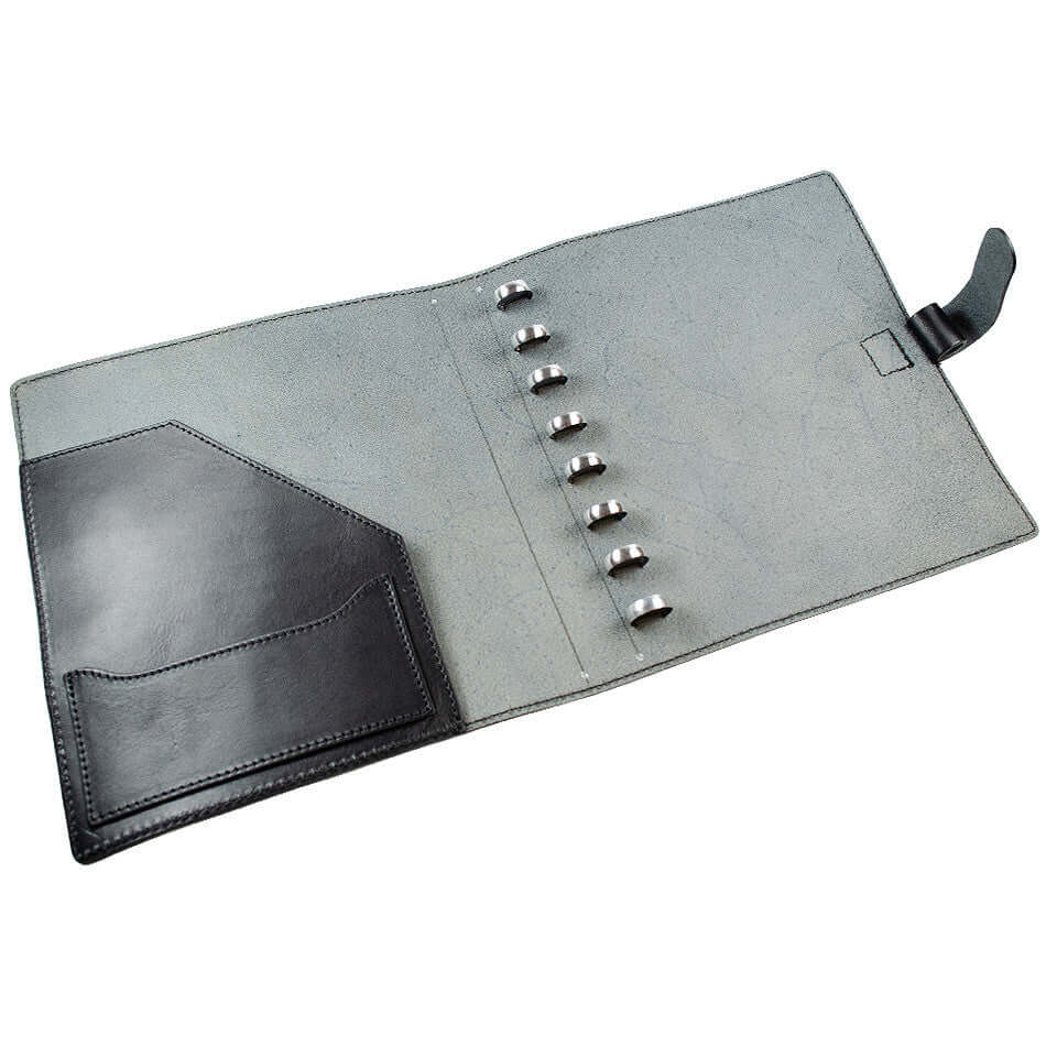 Premium Atoma Pur Leather Folder 8.5 x 11 Inches - Black Professional Document Organizer for Office, School, and Business Meetings