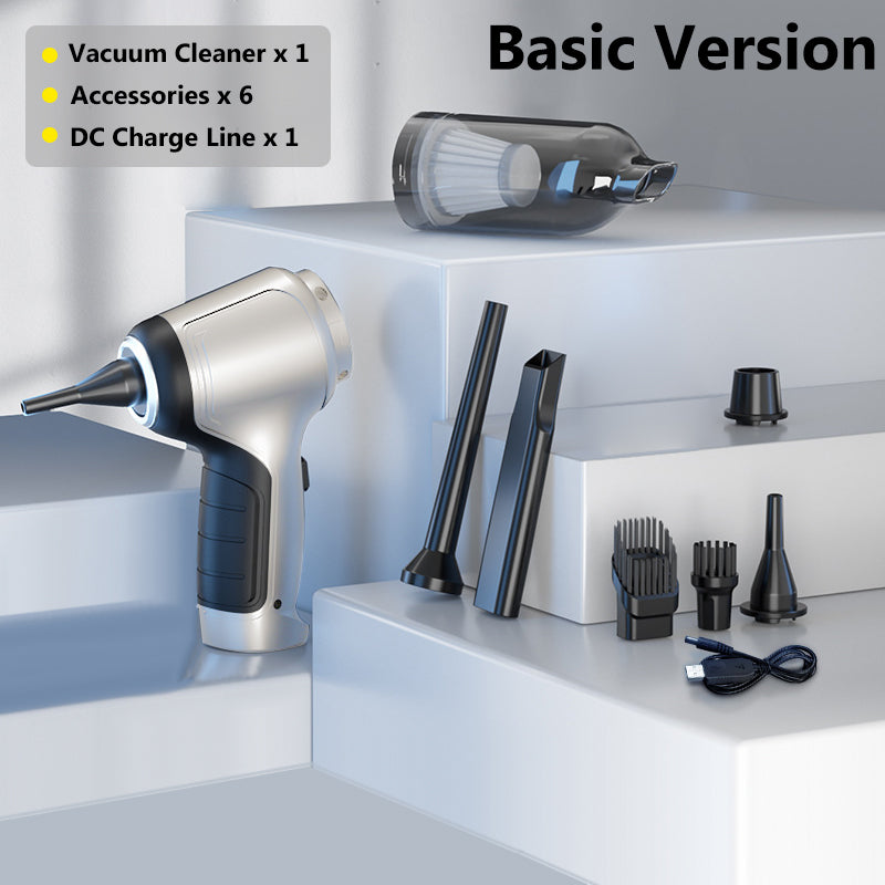 ANYCO Anymob Basic Mini Cordless Vacuum Cleaner - Lightweight Handheld Vacuum for Home, Car & Pet Hair - Silver | Perfect for Quick Cleanups, Small Spaces & On-the-Go Use