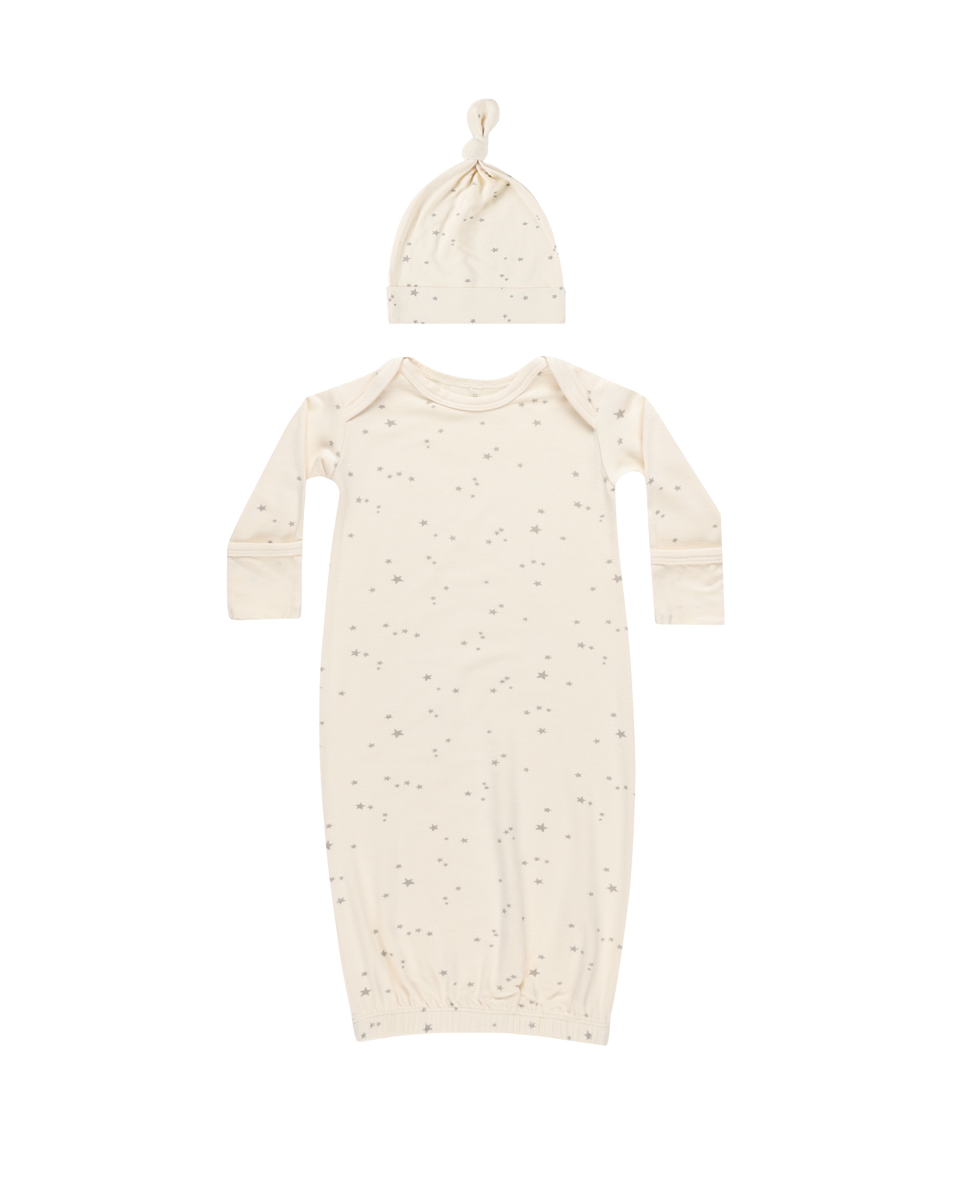 Quincy Mae Baby Gown and Hat Set - Soft Organic Cotton Newborn Outfit for Boys & Girls | Perfect for Hospital Photos, Christening, and Special Occasions