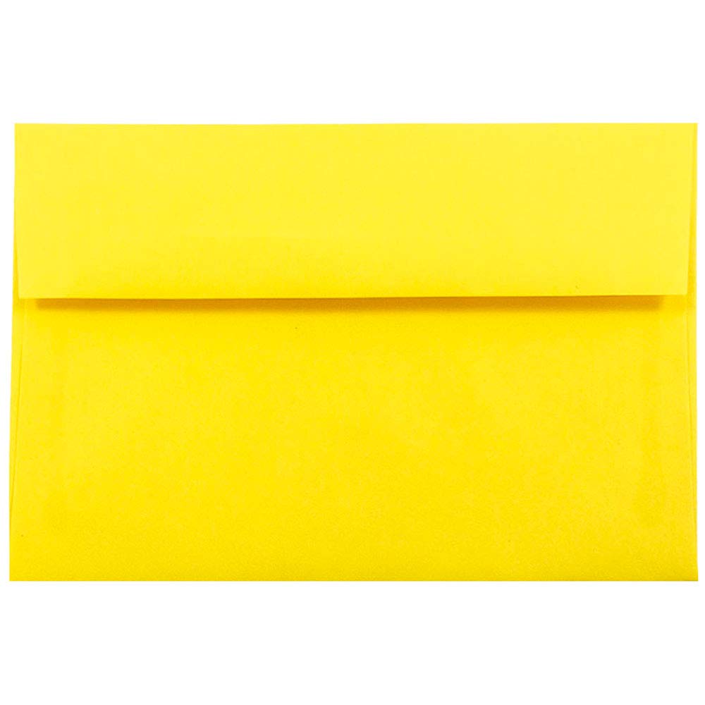 JAM PAPER A10 Colored Invitation Envelopes - 6 x 9 1/2 Inches - Yellow Recycled Paper - Bulk Pack of 500 - Perfect for Wedding Invitations, Business Correspondence & Party Invites