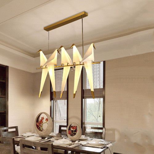 Dalton Bird Chandelier - Elegant Crystal Feathered Ceiling Light Fixture for Dining Room, Bedroom & Living Room Decor | Perfect for Home, Wedding & Restaurant Lighting
