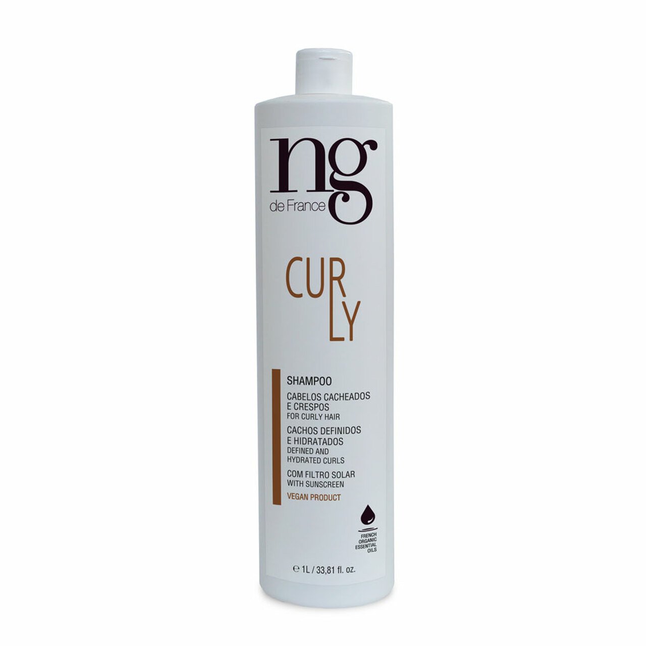 NG de France Curly Hair Shampoo 1000ml - Hydrating & Frizz Control for Curly & Wavy Hair - Salon Quality Hair Care for Natural Curls at Home