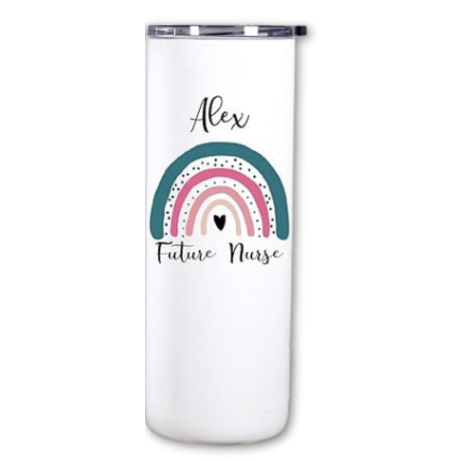 AVITO Personalized Future Nurse Tumbler - 20oz Insulated Stainless Steel Cup with Leak-Proof Lid & Reusable Straw - Perfect Nursing School Gift for Students, RN Graduation Present - Ideal for Clinical Shifts, Study Sessions & Hospital Work