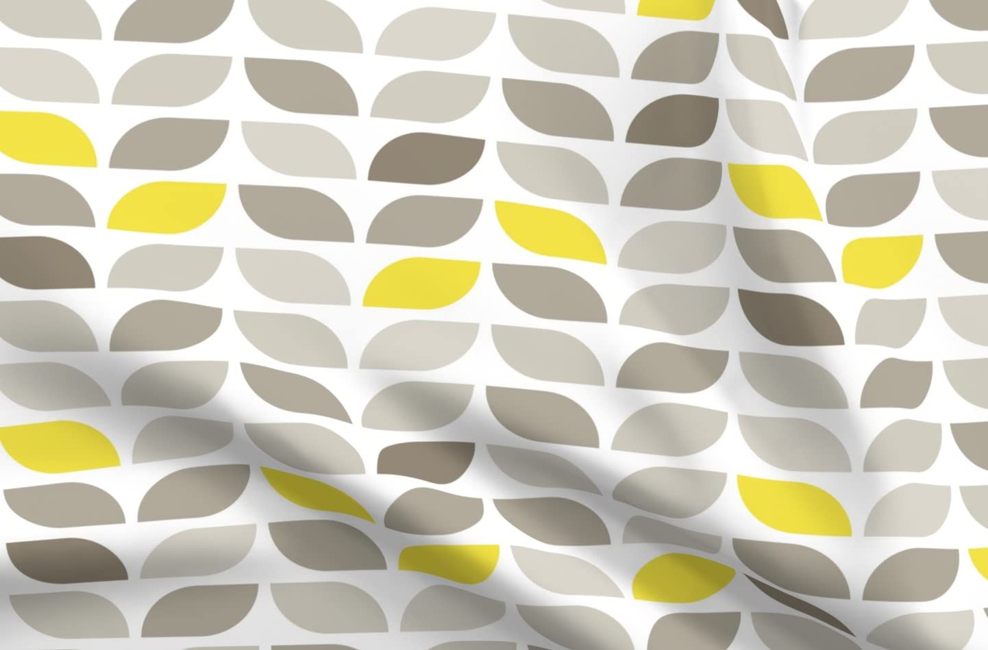Geometric Leaf Pattern Printed Minky Fabric Fat Quarter - Winter Mid Century Modern Retro Design for Sewing Baby Blankets, Quilting & Plush Backing - Soft & Cozy for DIY Crafts, Home Decor & Nursery Projects