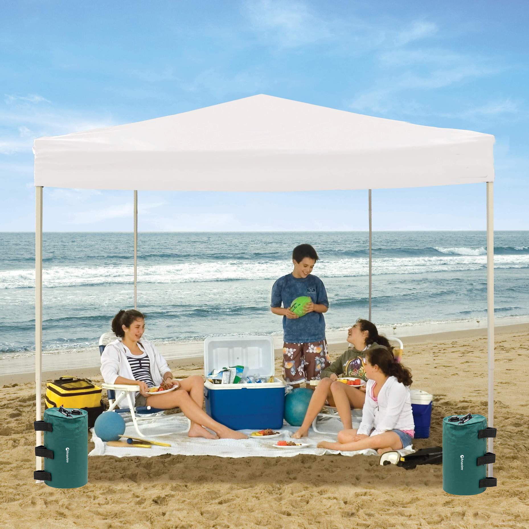 2-Pack Canopy Water Weights Bags - Heavy Duty Leg Weights for Pop Up Canopy Tents - Perfect for Outdoor Events, Markets & Beach Setups