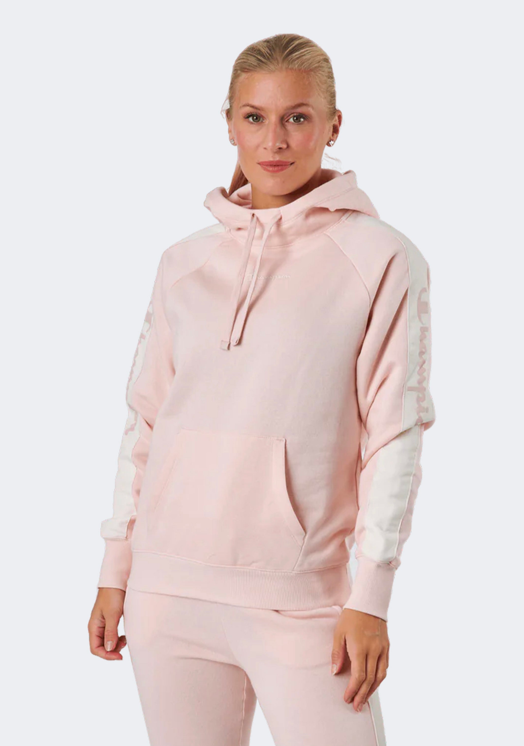 Champion Women's Rochester Tape Hoodie - Soft Fleece Pullover Sweatshirt for Casual Wear & Gym Outfits | Trendy Streetwear & Loungewear