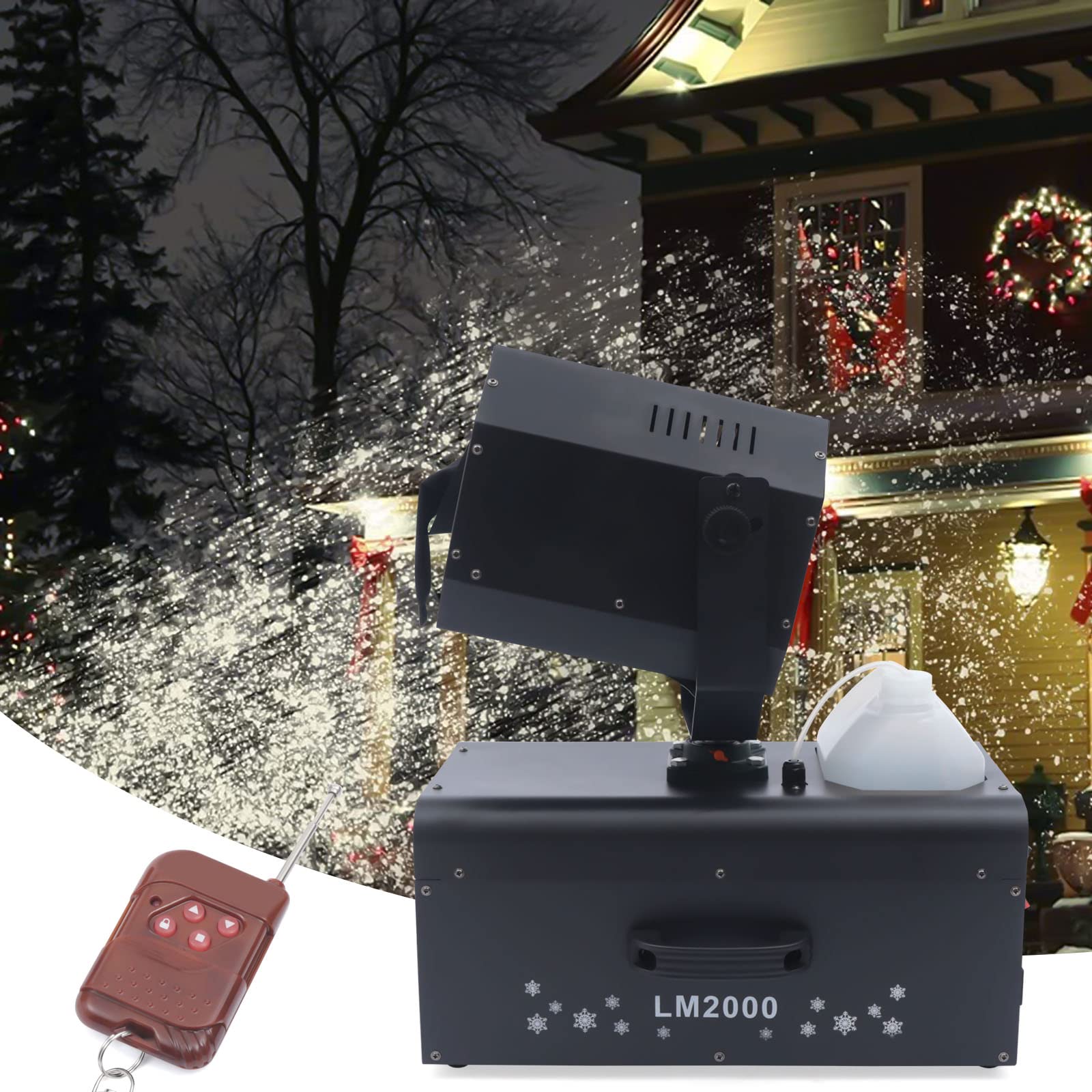 2000W Snow Machine for Stage & Party Effects - High-Powered Snow Blower with Air Box - Perfect for Christmas, Weddings, Kids Parties & Winter Events (Snow Maker Machine)