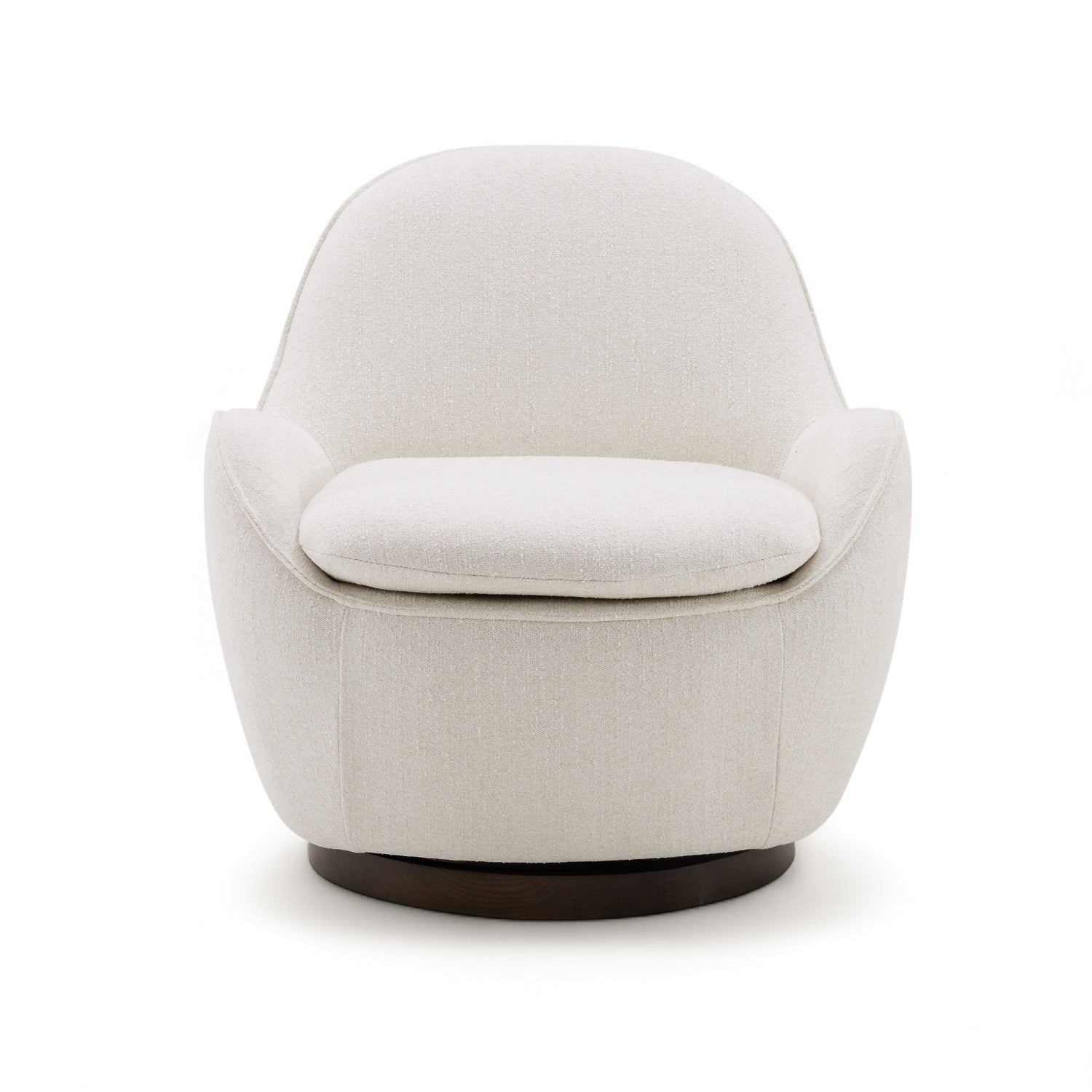 Snug Swivel Lounge Chair - Ivory Chenille Upholstery, 360° Rotating Modern Accent Chair for Living Room, Bedroom & Office - Comfortable Reading Nook Chair with Soft Fabric