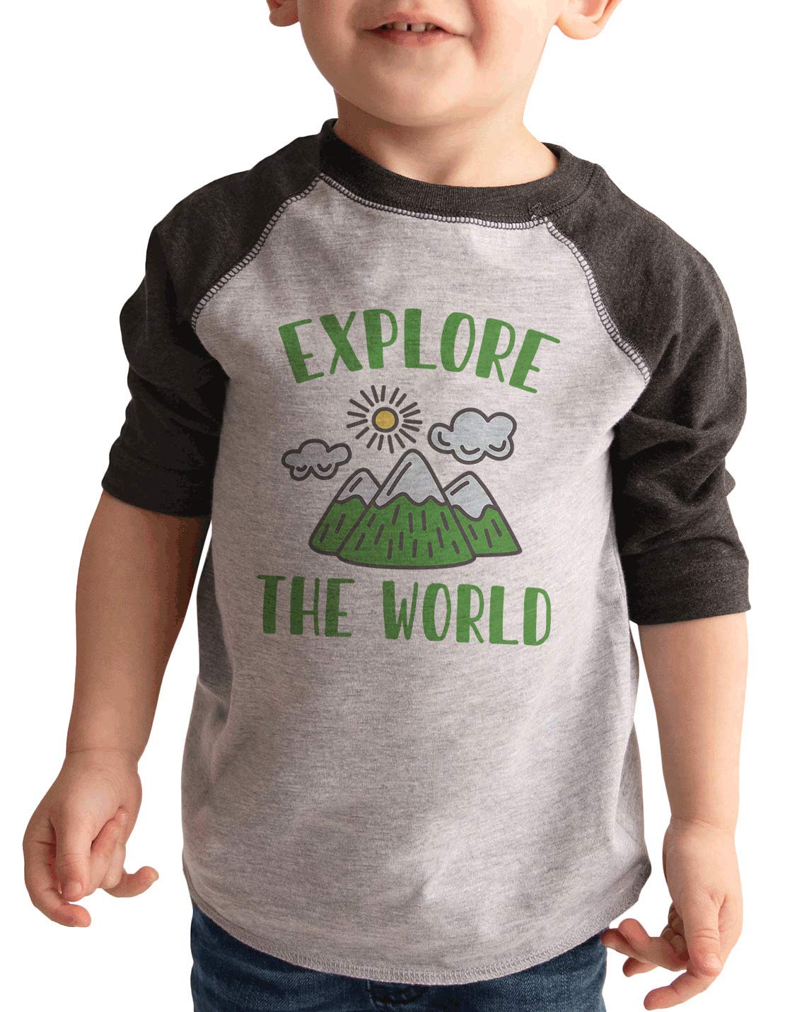 7 ate 9 Apparel Kids' Explore The World Travel T-Shirt - Grey Cotton Tee for Boys & Girls | Perfect for Family Vacations, Road Trips & Adventure Outings