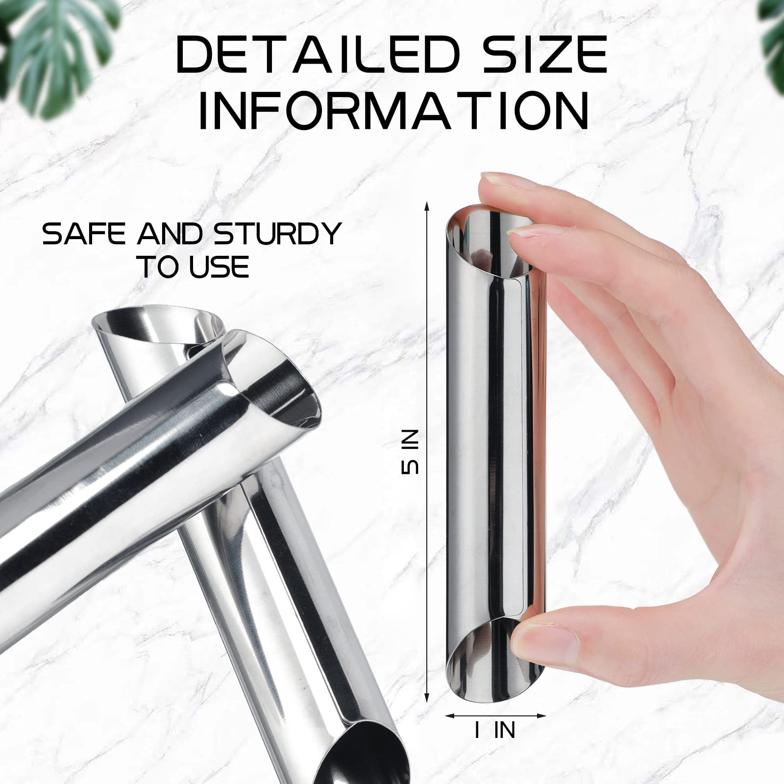 Yexiya 50 Pcs Stainless Steel Cannoli Tubes & Cream Horn Molds - Non Stick Danish Pastry Forms for Baking Croissant Shells, Cookie Dough & Cream Rolls | Perfect for Home Bakeries, Italian Desserts & Professional Pastry Making