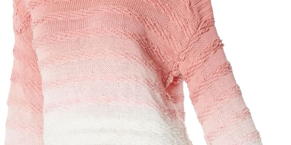 INC Women's Cotton Ombre Funnel-Neck Sweater Pink XXL - Cozy Pullover for Fall & Winter, Casual Outfits, Office Wear & Holiday Fashion