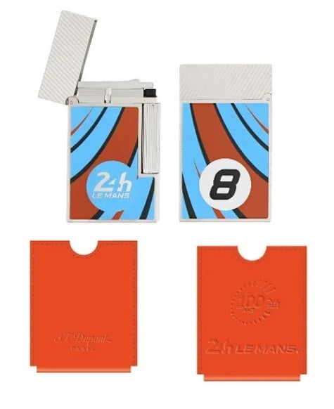 S.T. Dupont Ligne 2 Le Mans Orange & Chrome Luxury Lighter - Premium Windproof Butane Lighter for Cigars, Cigarettes & Outdoor Use