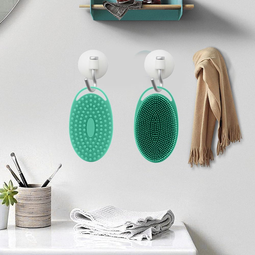 Soft Silicone Loofah Scrubber - 2-in-1 Exfoliating Body Brush & Scalp Massager for Sensitive Skin - Gentle Shower Scrub for Women, Men & Kids (Green) | Perfect for Daily Exfoliation & Relaxing Bath Time