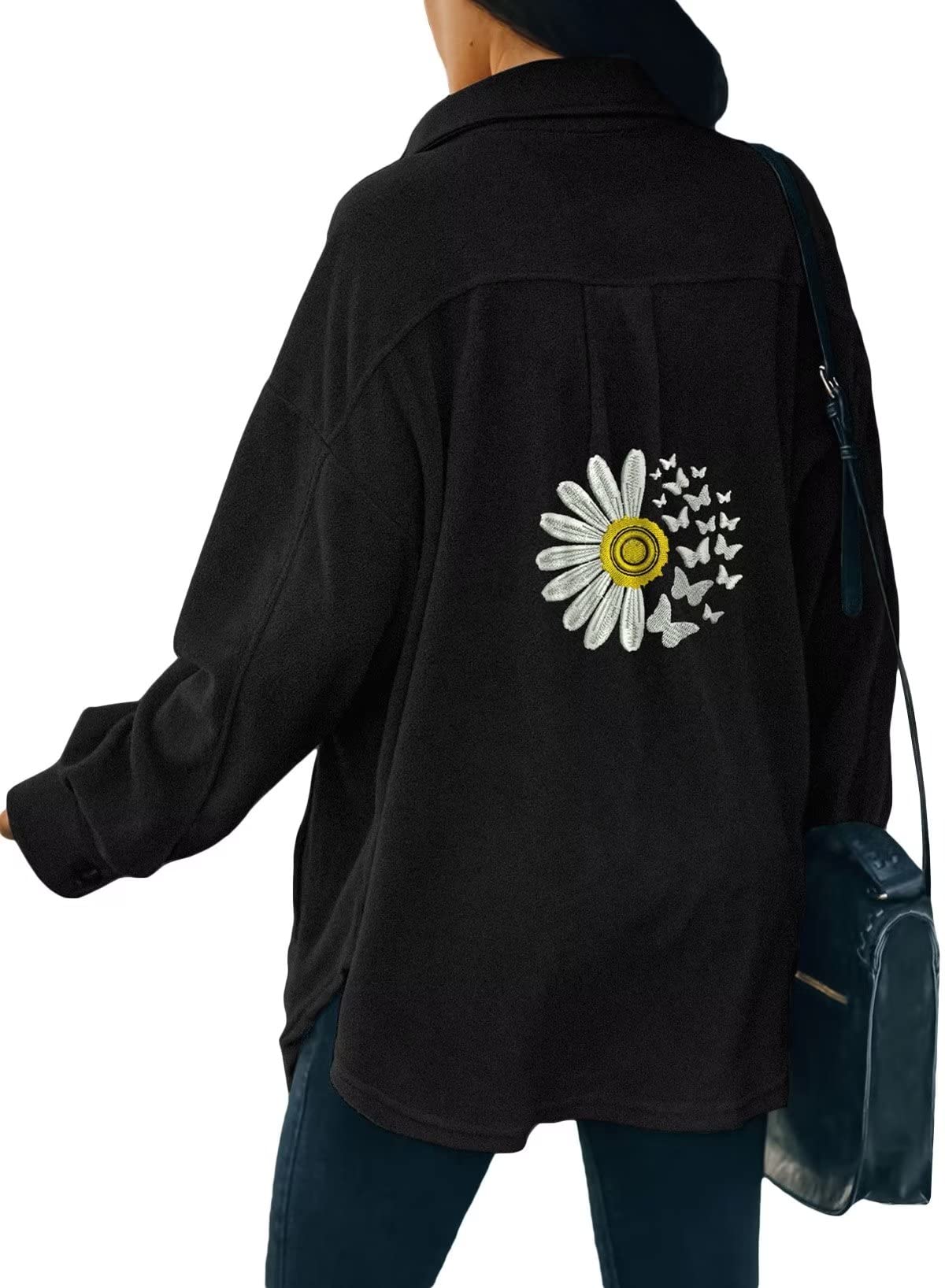 Stylish Women's Casual Long Sleeve Shacket Jacket with Pockets - Perfect for Fall Layering & Outdoor Activities