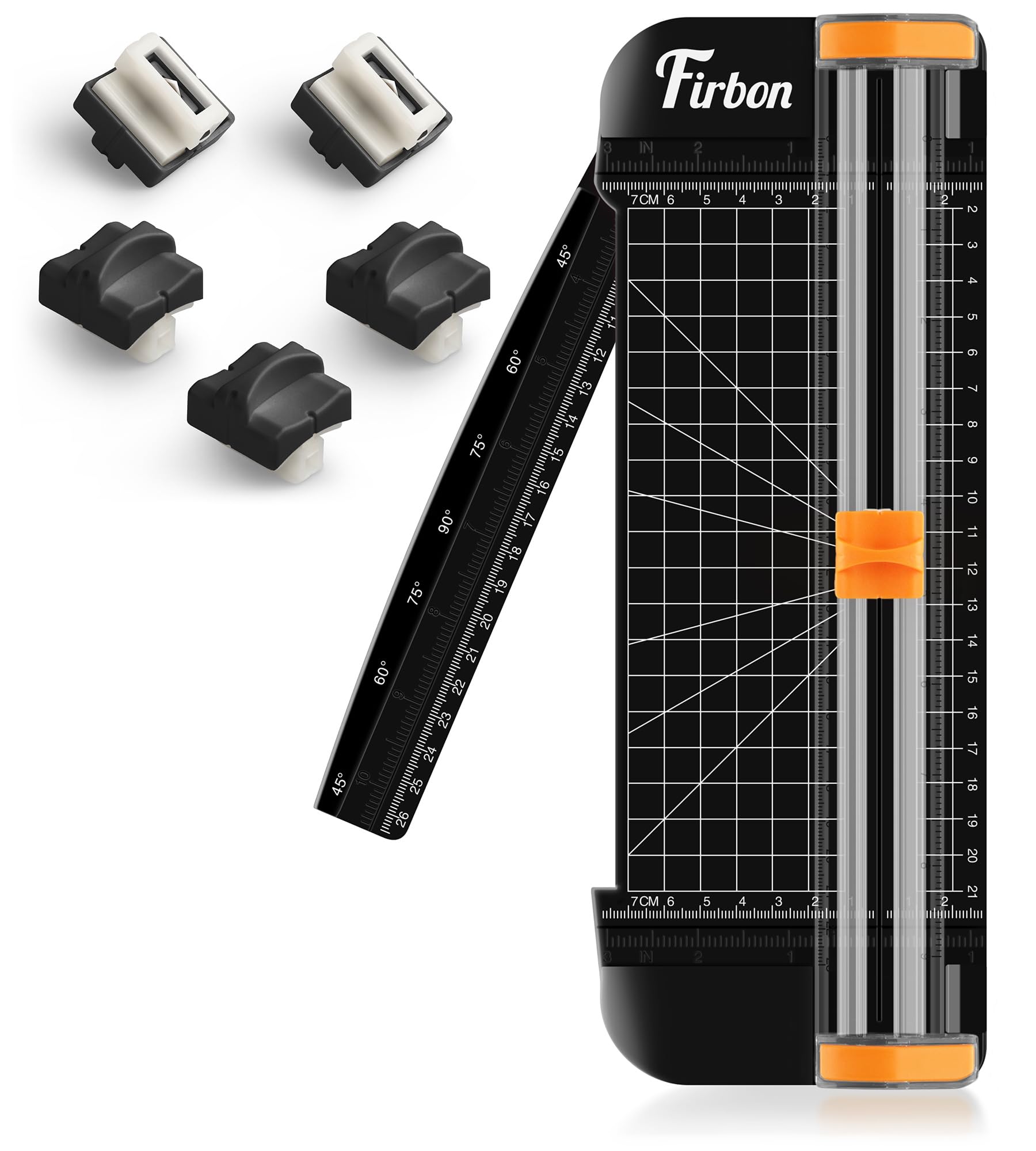 Firbon A5 Paper Cutter with 5 Replacement Blades - Premium Scrapbooking Tool for Craft Paper, Coupons, Labels & Cardstock | Perfect for DIY Projects, Office Use & Home Crafting