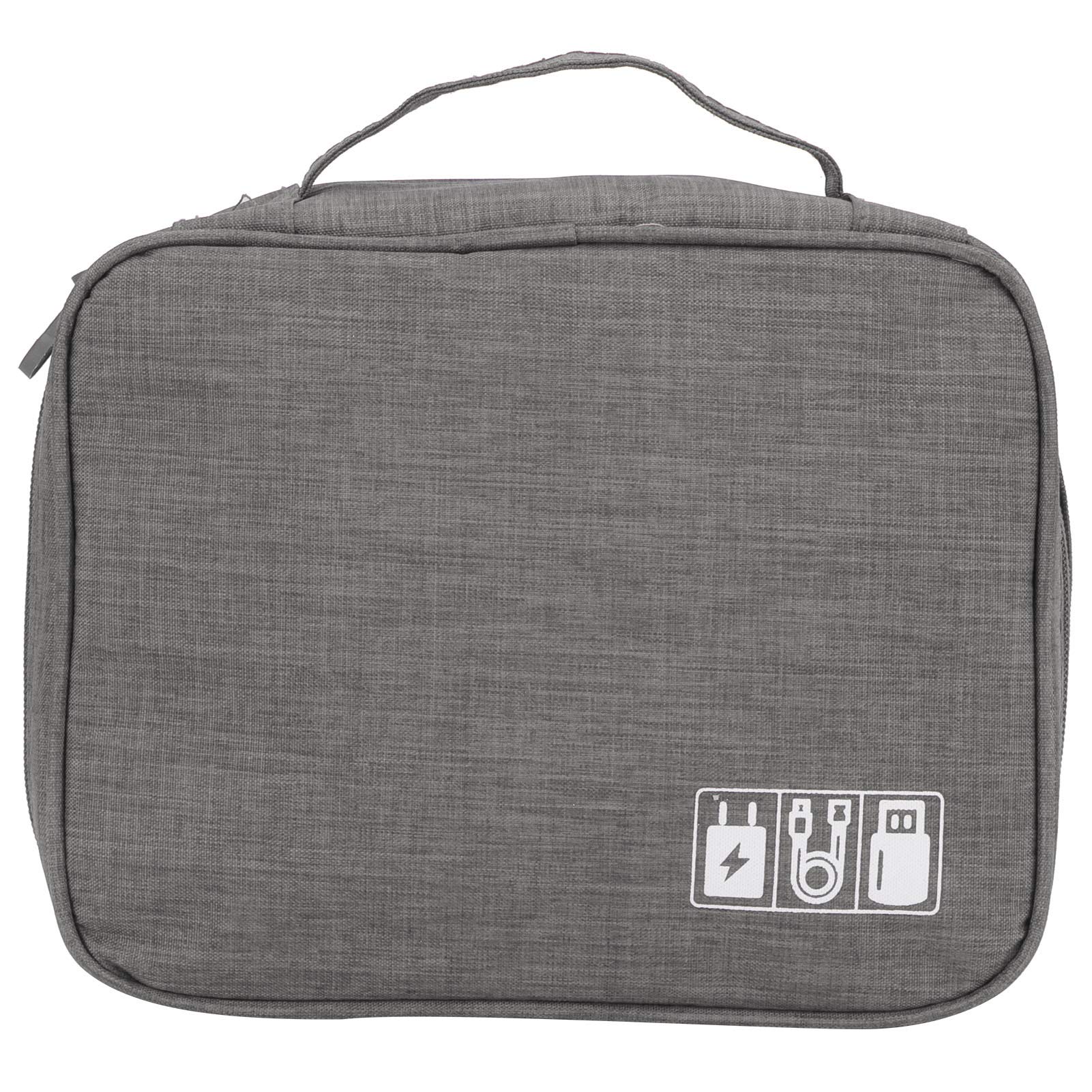 Yencoly Electronic Organizer - Waterproof Cable Storage Bag with Mesh Pockets for USB Cables, Earphones & Office Supplies (Gray) - Perfect for Travel, Home & Office Organization
