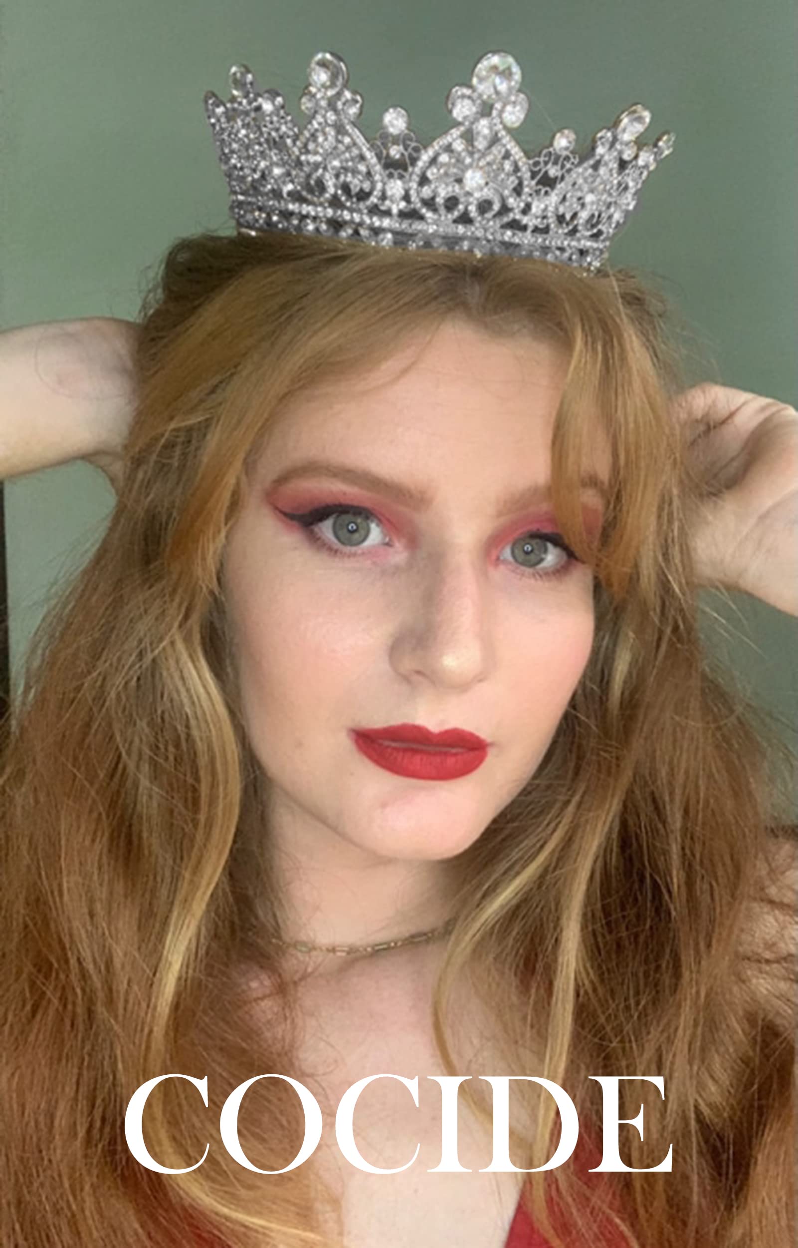 COCIDE Crystal Queen Crown & Tiara Set for Women & Girls - Elegant Wedding Headband, Birthday, Pageant, Prom, Bridal Party & Halloween Hair Accessories | Perfect for Costumes, Parties & Special Occasions