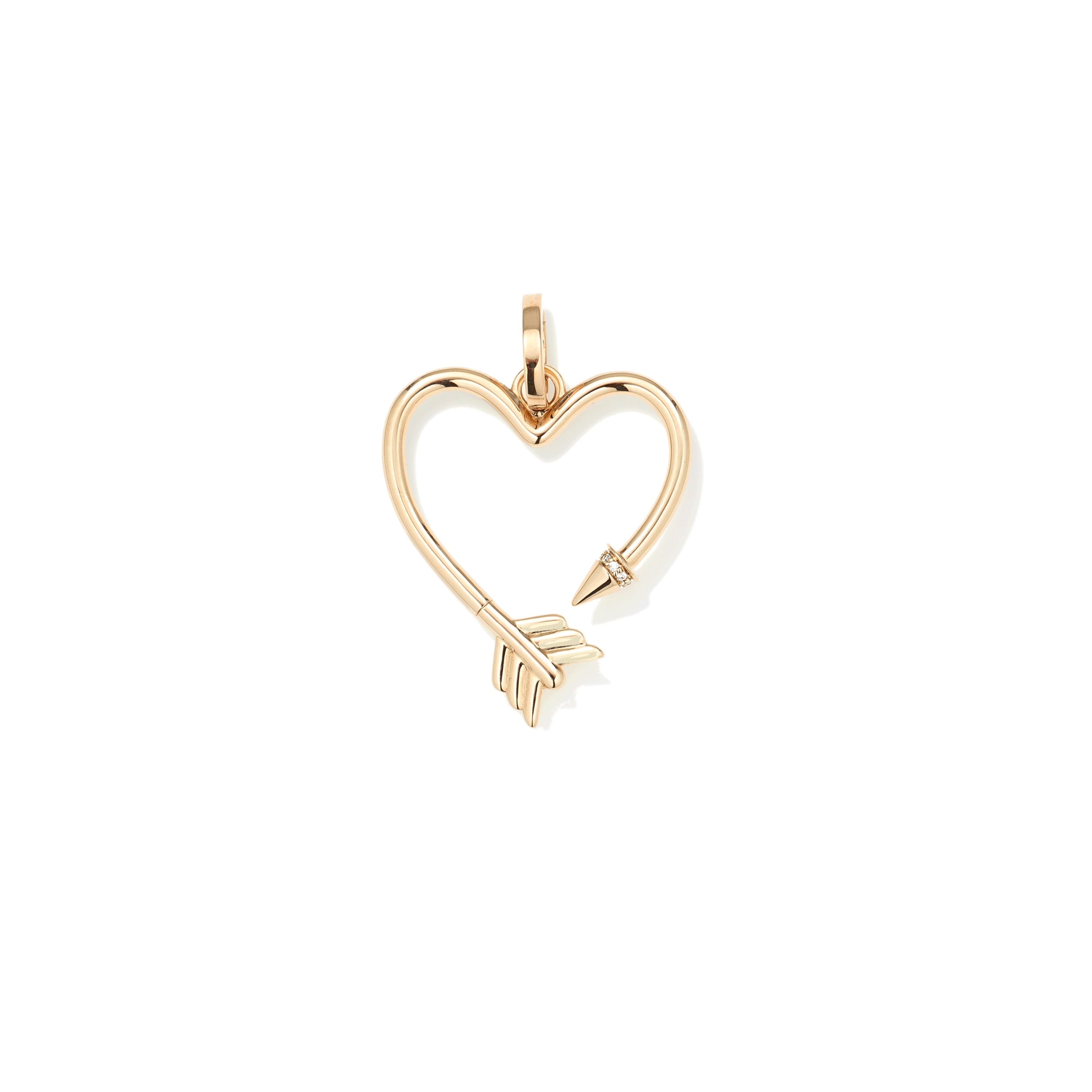 Diamond Arrow Heart Hinged Charm for Mini Beads - Elegant Jewelry Making Supplies for DIY Bracelets, Necklaces & Craft Projects - Perfect for Gifts and Personal Accessories