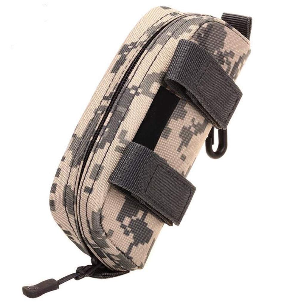 Shockproof Eyeglasses Hard Case with Molle System & Zipper - Durable Sunglasses Pouch for Travel, Hiking, and Outdoor Activities | Clip-On Design for Easy Attachment