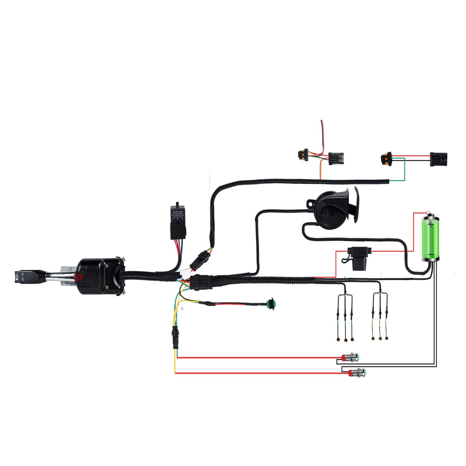 Universal UTV ATV Turn Signal Kit - Plug & Play Street Legal Kit with LED Blinkers, Horn, Hazard Lights & Column Switch | Compatible with Polaris Ranger RZR XP Turbo | Perfect for Off-Road Safety & Street Legal Conversion