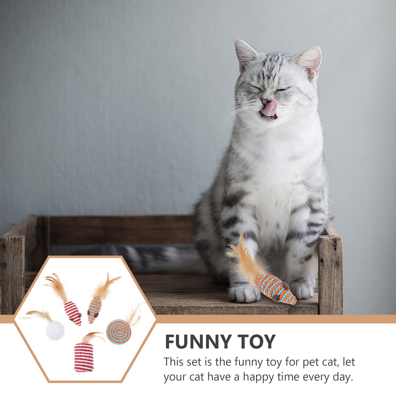 Balacoo Cat Teaser Wand Toy Set - Interactive Kitten Toys with Natural Chew Rope for Indoor Play & Exercise - Perfect for Bonding & Active Playtime with Your Cat