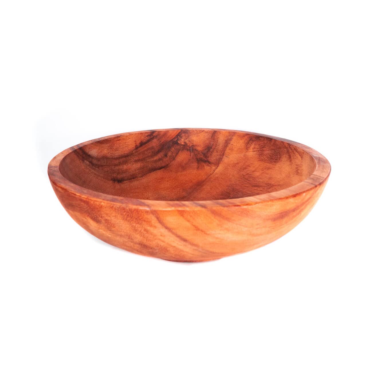 Handcrafted Acacia Wood Serving Bowl - 8.7 Inch Natural Wooden Bowl for Fruits, Salads, Snacks & Desserts | Eco-Friendly Sustainable Tableware | Perfect for Dinner Parties, Picnics & Kitchen Gifts