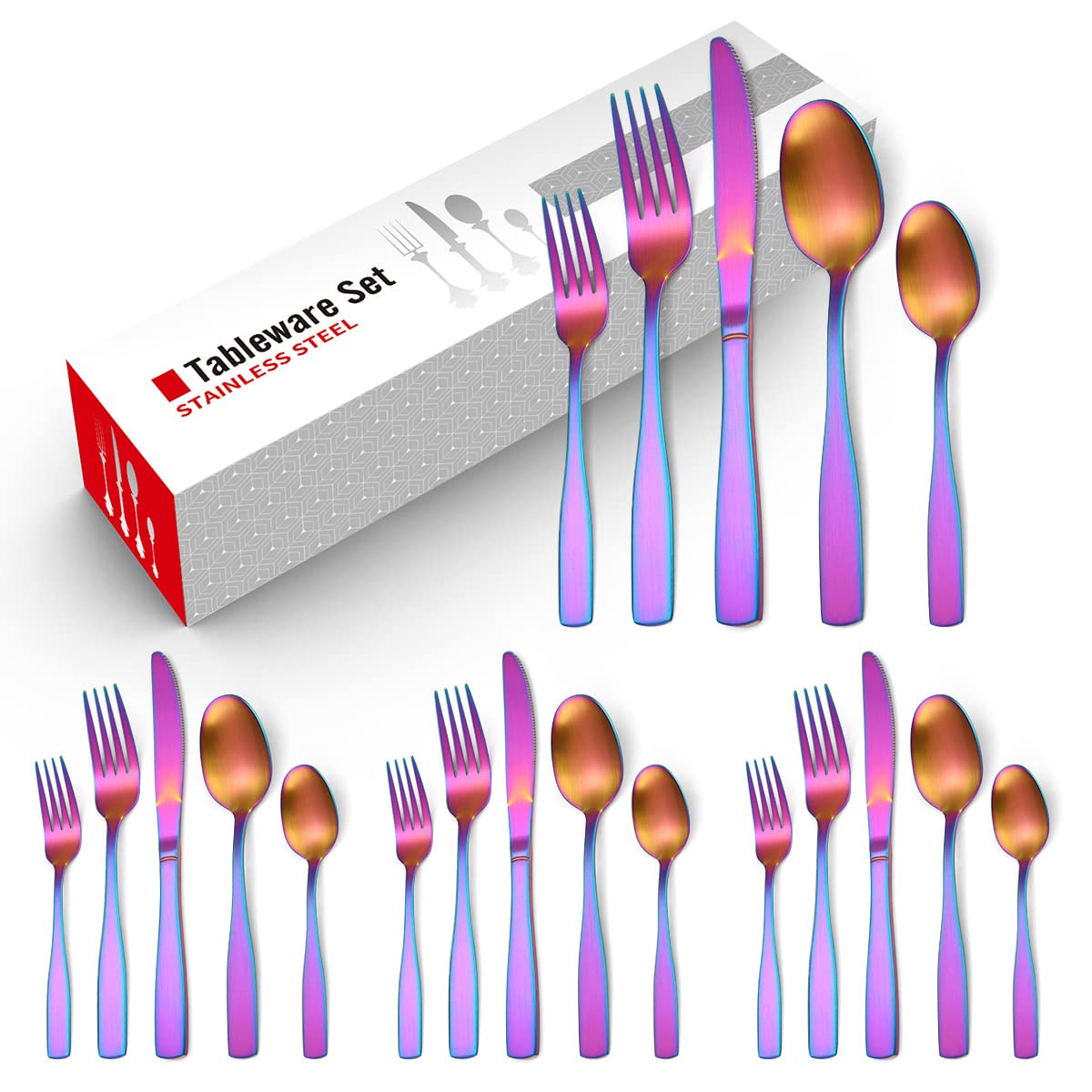 40-Piece Stainless Steel Silverware Set for 8 - Knives, Forks & Spoons - Durable Cutlery Set for Everyday Dining, Dinner Parties & Restaurant Use