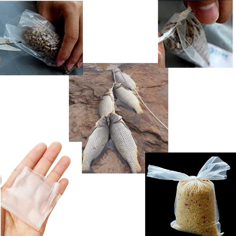 Drchoer PVA Bait Bags for Carp Fishing - 50pcs Water Soluble Bags in Small, Medium & Large Sizes | Perfect for Solid Baits & Carp Fishing Tackle | Ideal for Lake, River & Pond Fishing Scenarios