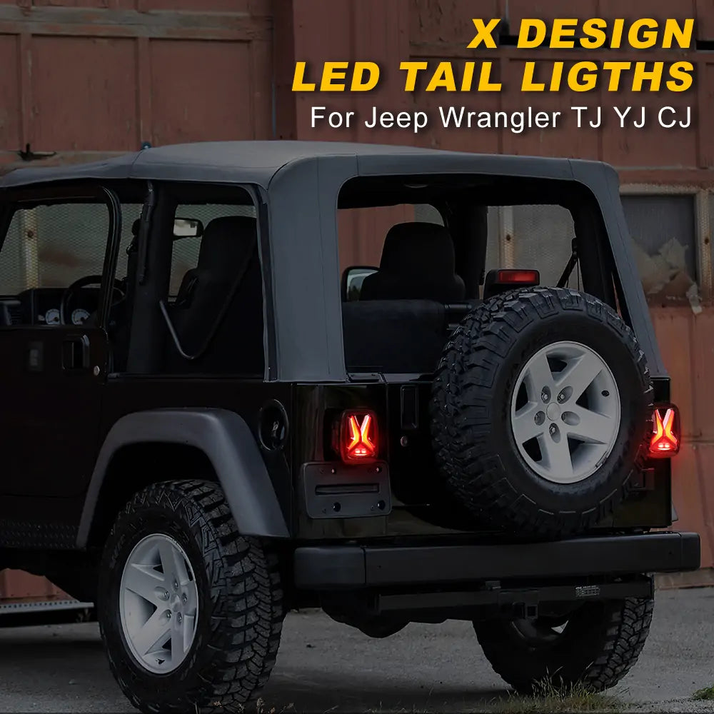 LOYO New Upgrade 5x7 LED Headlights and Tail Lights Kit - Compatible with Jeep Wrangler YJ (1987-1995) - High Brightness Waterproof Off-Road Lighting for Night Driving & Adventure