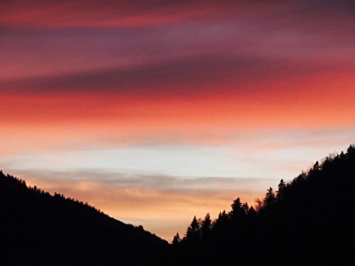 20x30 Inch Sunset Landscape Laminated Poster - Vibrant Colors, Dusk Mood Valley Art Print - Perfect for Living Room, Bedroom & Office Decor