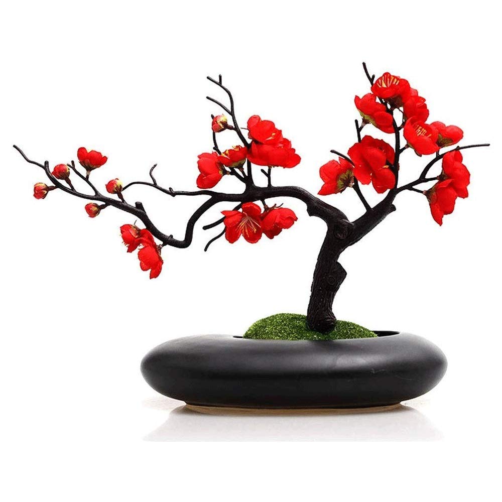 Chinese-Style Artificial Plum Blossom Flowers - Faux Floral Table Decor for Home, Office, Wedding & Party Theme Decorations | Perfect for Centerpieces, Shelf Displays & Seasonal Home Styling
