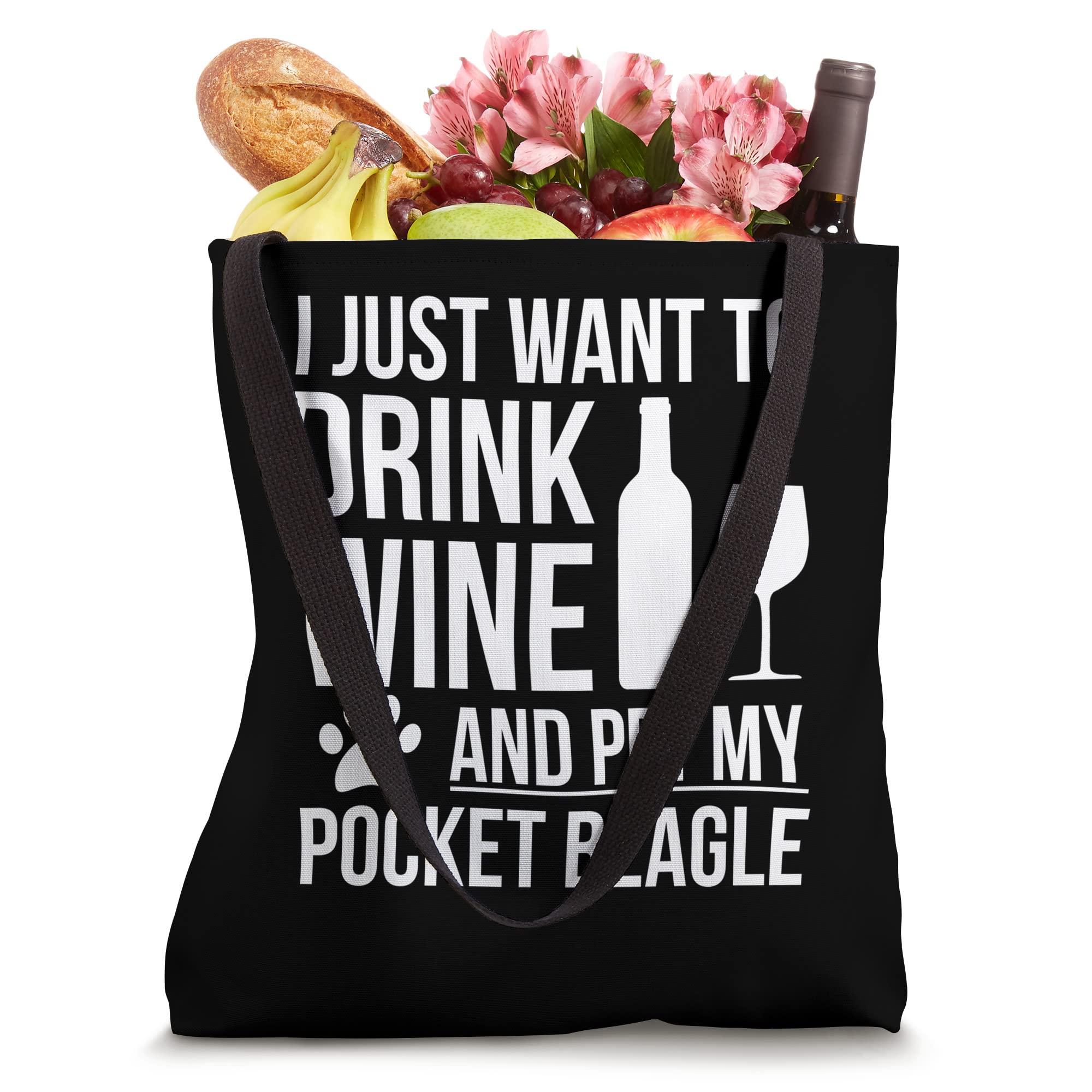 Wine Lover & Dog Mom Tote Bag - Cute Beagle Design for Dog Owners - Perfect for Grocery Shopping, Beach Trips & Dog Park Outings