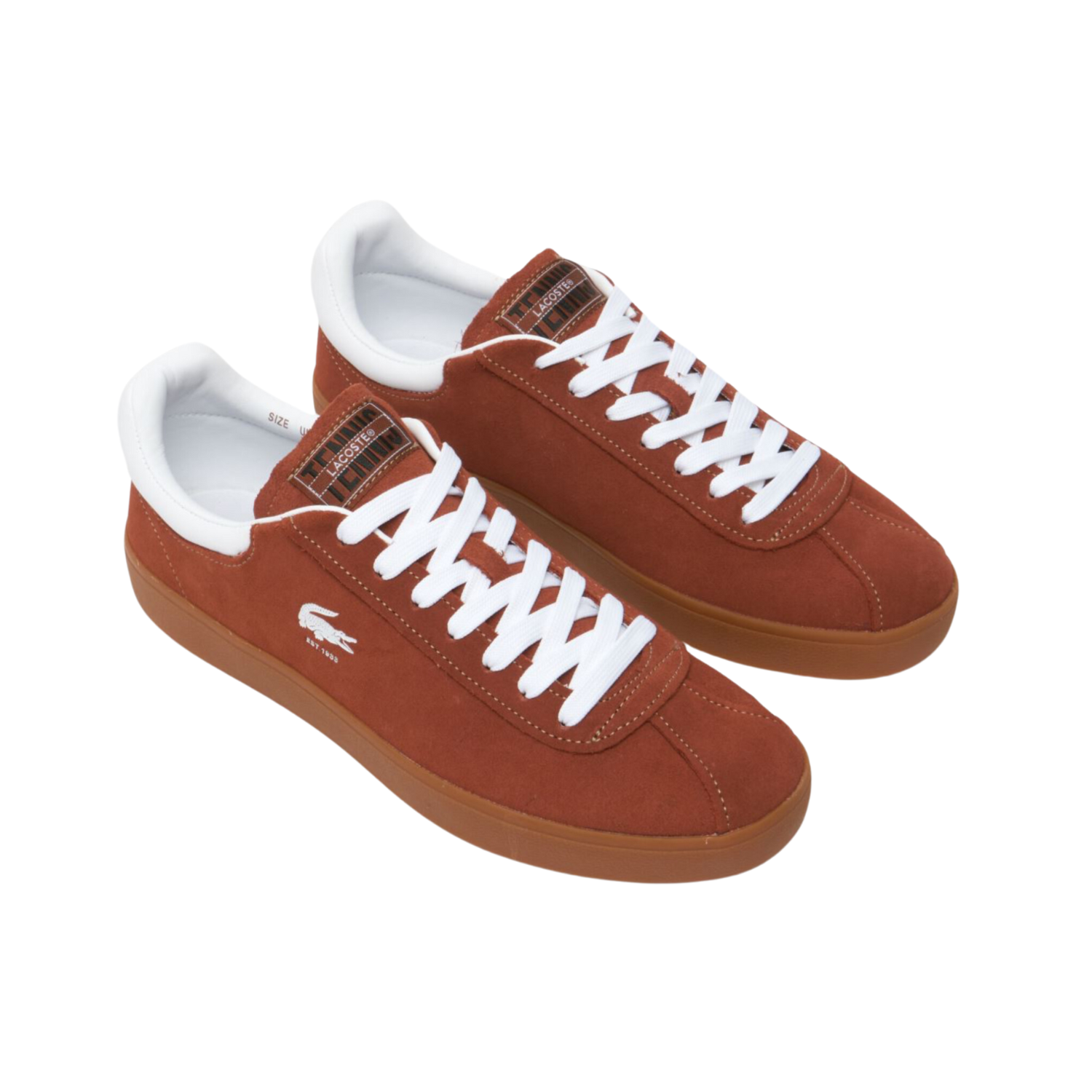 Lacoste Men's Baseshot Sneakers - Brown Gum Sole Casual Shoes for Men | Comfortable Walking & Everyday Wear