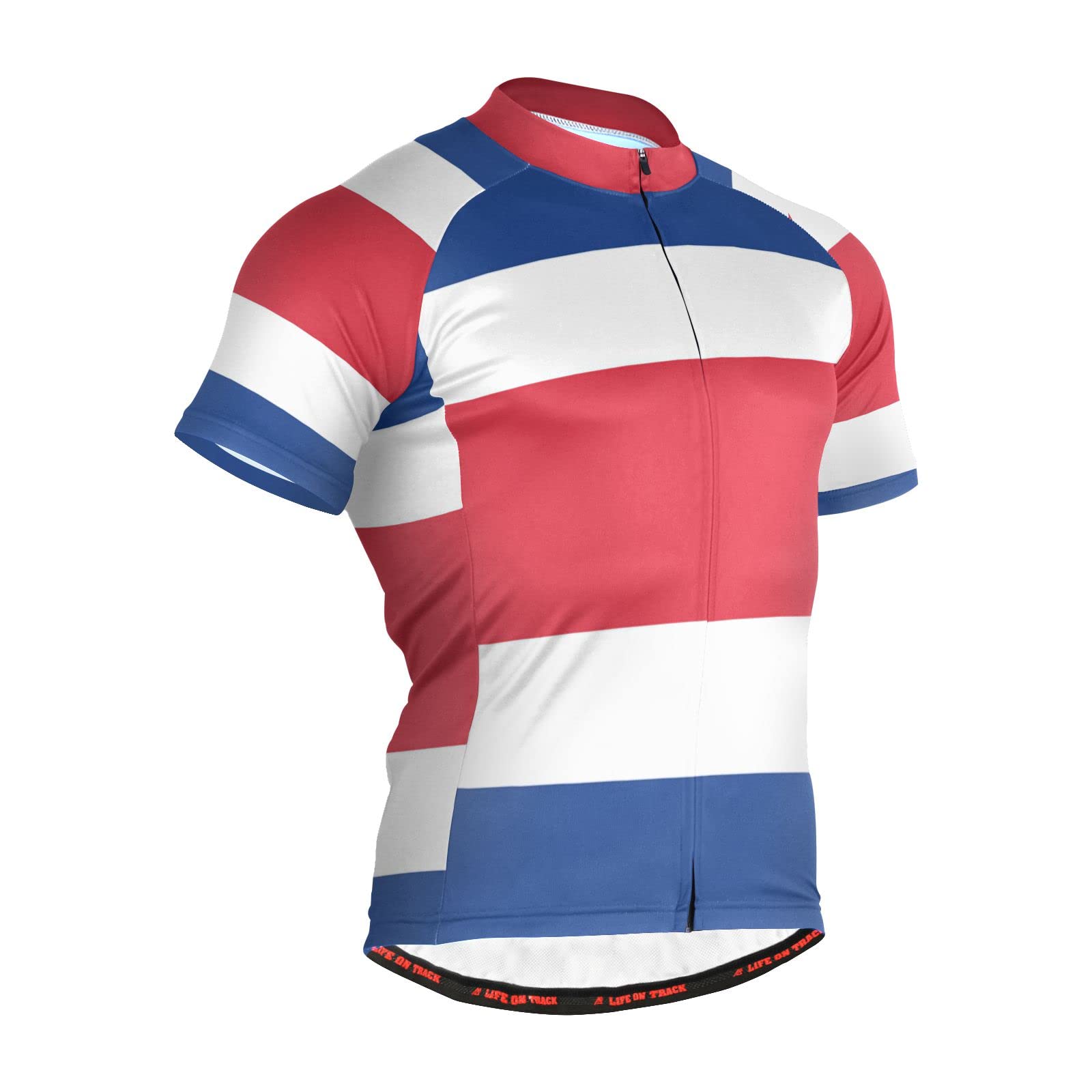 Premium Costa Rica Flag Men's Cycling Jersey - Breathable Short Sleeve Bike Shirt for Road & Mountain Biking | Perfect for Cycling Enthusiasts & National Pride