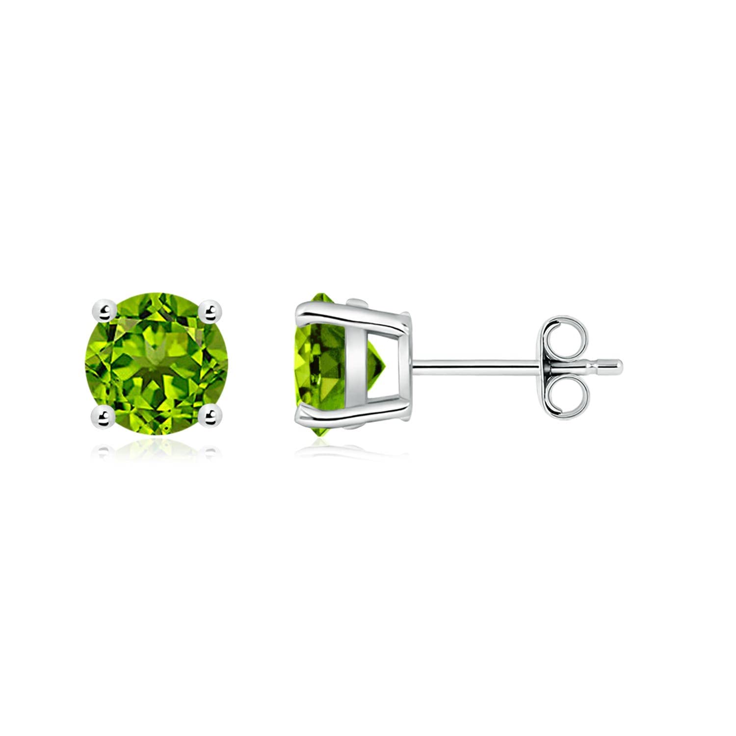 Natural Peridot Stud Earrings in Sterling Silver, 14K Gold & Platinum | August Birthstone Jewelry for Women, Birthday, Engagement, Anniversary & Wedding Gift | Perfect for Everyday Wear, Office & Special Occasions