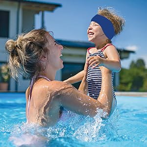 Waterproof Neoprene Swim Headband for Adults & Kids - Adjustable Elastic Hair Ear Guard for Swimming, Surfing & Water Sports - 2 Sizes (Toddler & Adult) - Ideal for Pool, Beach & Training