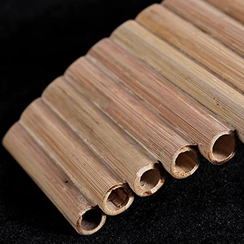 Juwaacoo 15-Pipe G Key Natural Wooden Handmade Folk Wind Flute - Perfect for Traditional Music, Meditation, and Cultural Performances