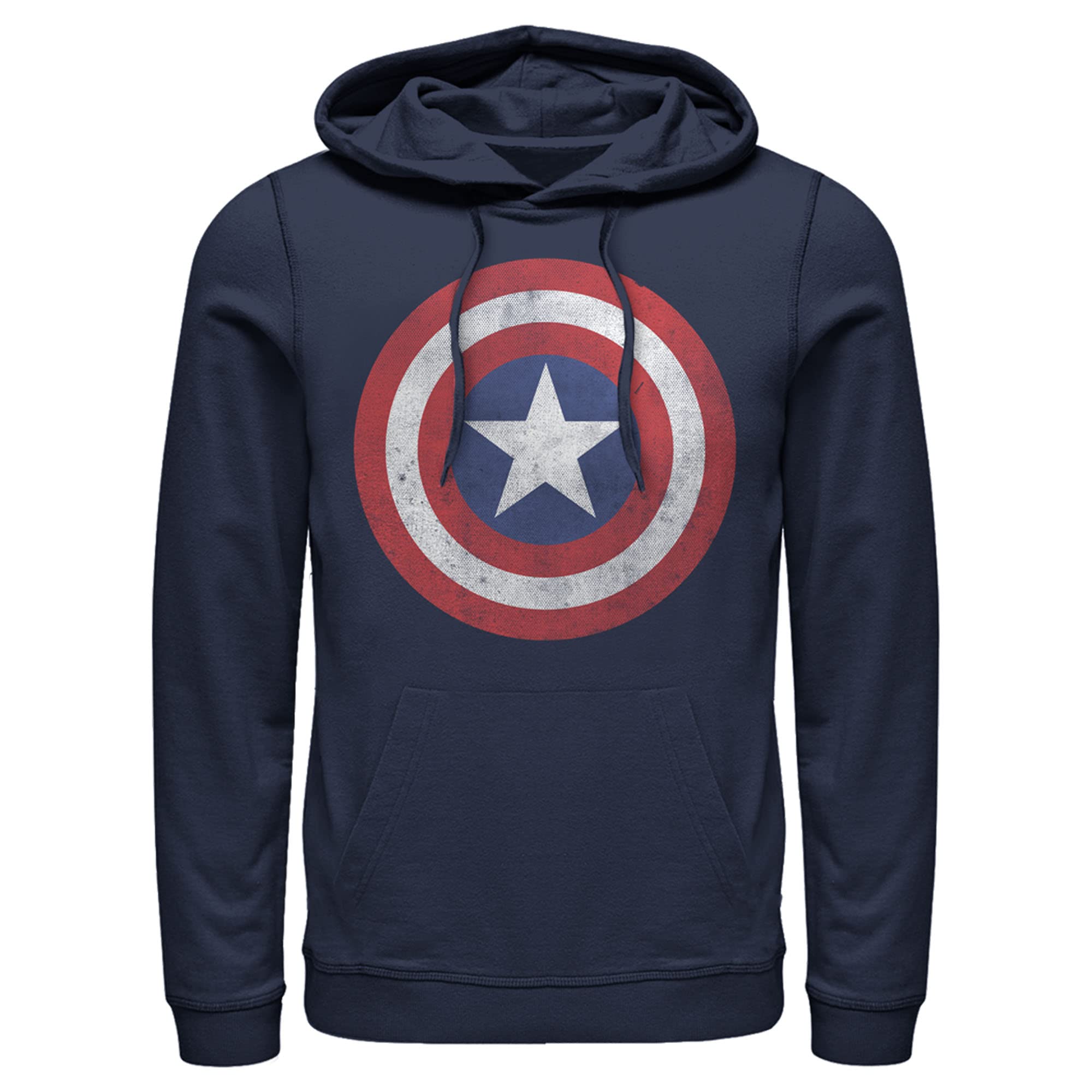 Marvel Captain America Shield Pullover Hoodie for Men - Classic Superhero Graphic Sweatshirt - Perfect for Cosplay, Halloween, and Comic Con Events