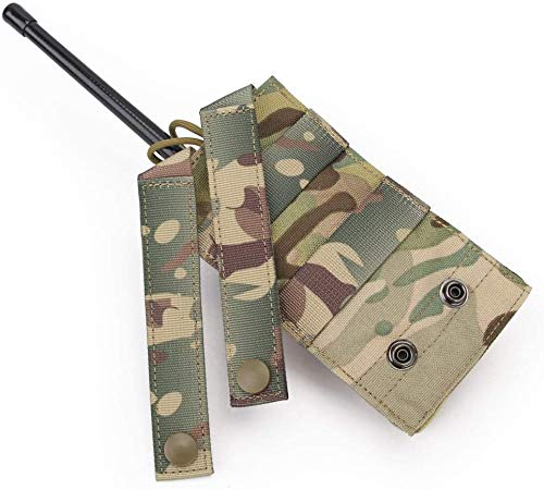 Tactical MOLLE Radio Pouch Holder - Durable Walkie Talkie Case for Airsoft, Hunting & Outdoor Adventures (Camo Design) - Perfect for Military, Camping & Emergency Communication