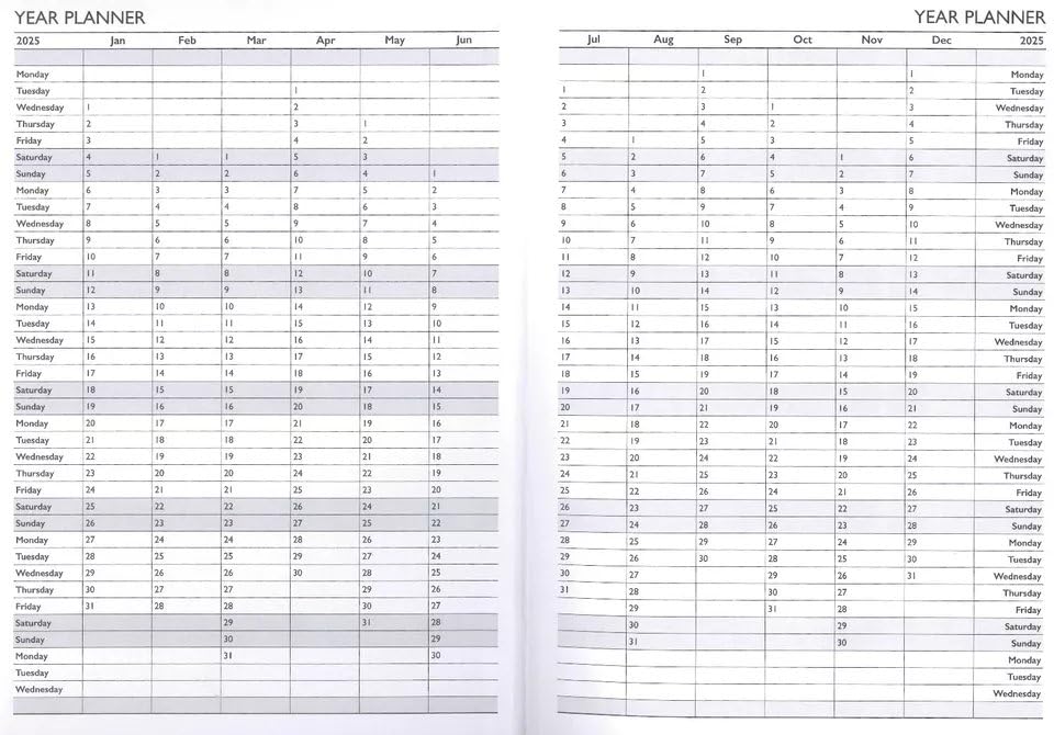 2025 A4 Day-to-Page Diary Planner - Hardback Cover with Full Weekend Pages - Classic Black Organizer for Work, School & Personal Scheduling - Perfect for Professionals, Students & Home Office Use