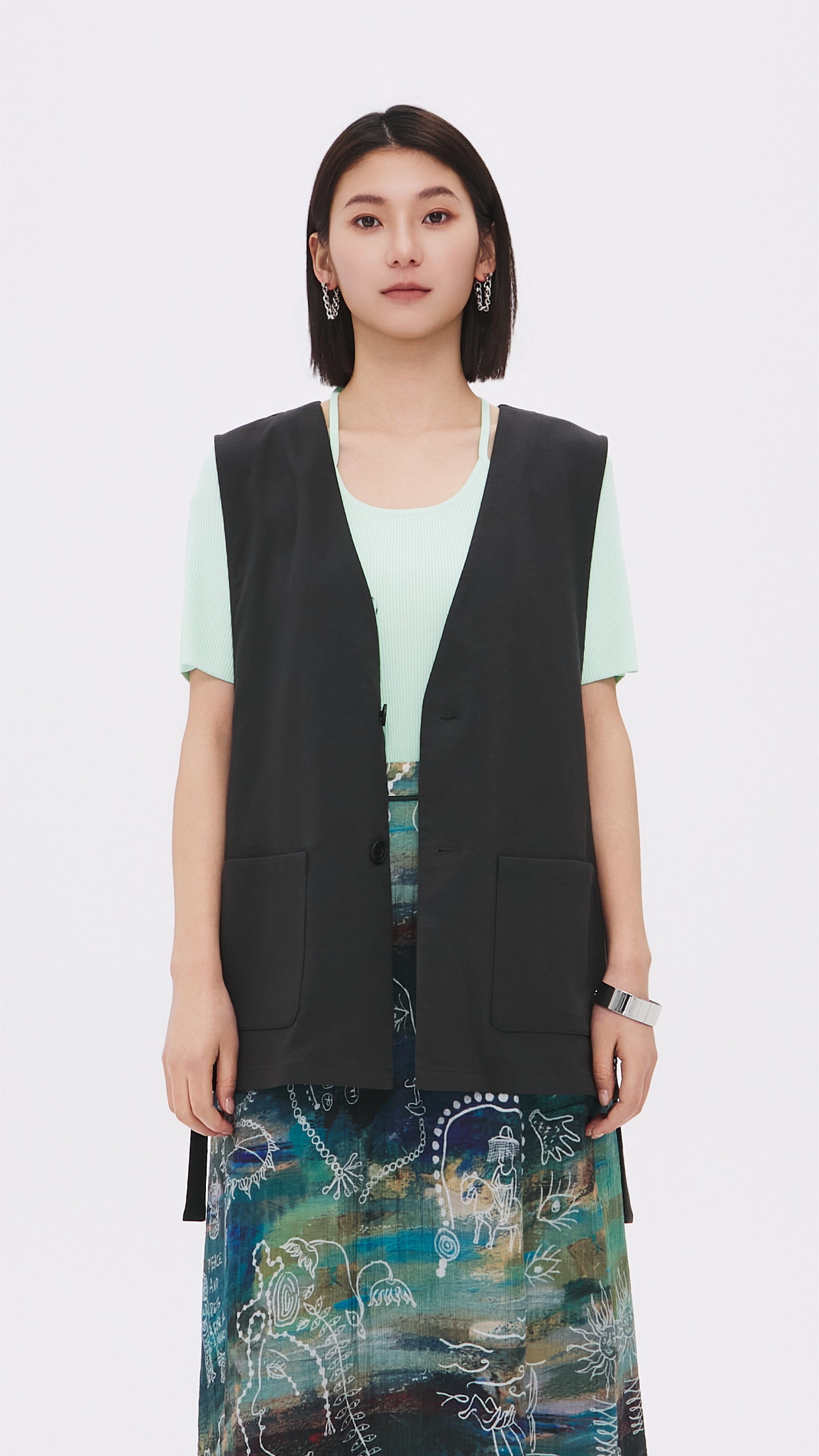 Stylish Waistcoat with Side Slits for Men & Women - Trendy Formal & Casual Vest for Office, Wedding & Everyday Wear