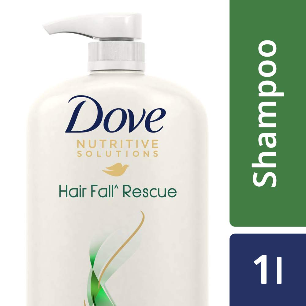 Dove Hair Fall Rescue Shampoo 1L & Intense Repair Shampoo 650ml - Anti Hair Loss & Damaged Hair Treatment for Women & Men - Daily Moisturizing & Strengthening Hair Care Set for Home Use