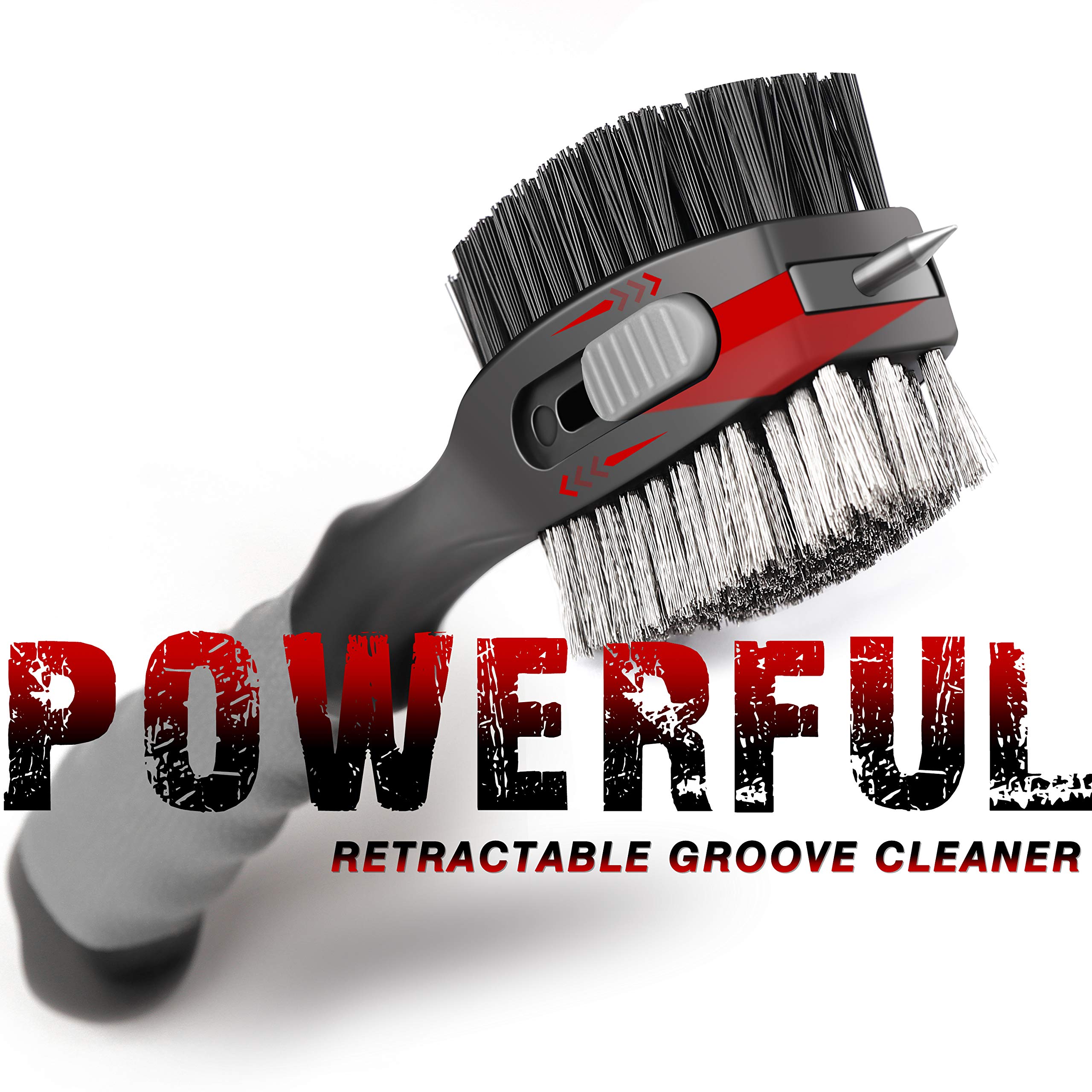 Champkey PRO Retractable Golf Club Brush - Oversized Brush Head with Soft Rubber Grip & Retractable Groove Cleaner | Golf Accessories for Club Cleaning, Golf Course Maintenance, Practice Range Equipment