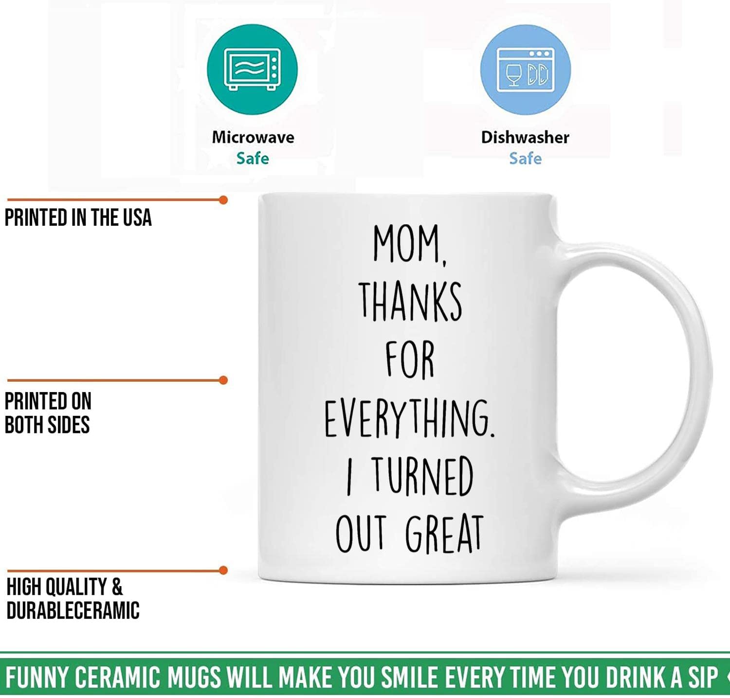 Uala Rogo 11Oz White Coffee Mug - Funny Sarcastic Gift for Mom, Birthday & Mother's Day Present from Daughter, Ceramic Tea Cup with Humorous Quote - Perfect for Coffee, Tea & Hot Chocolate at Home or Office