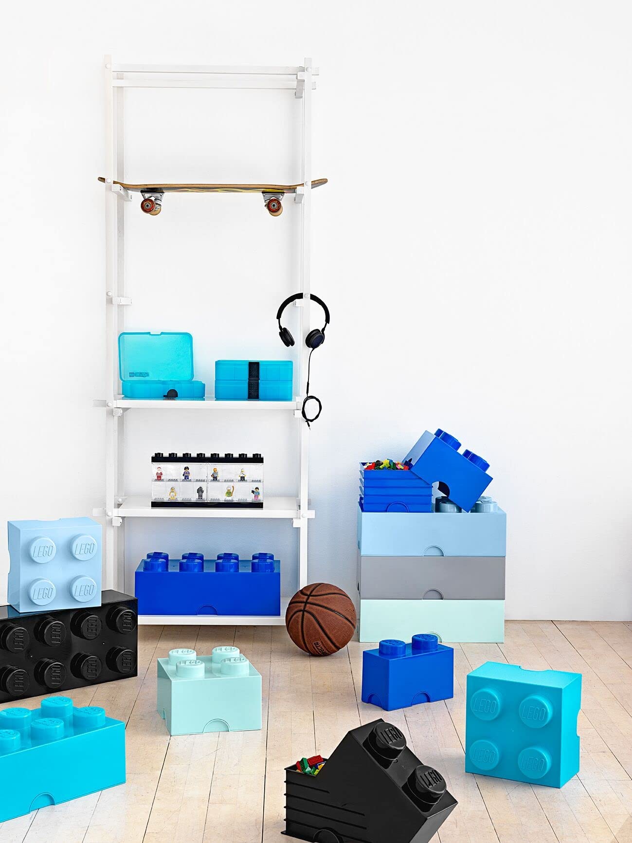 LEGO Medium Azure Storage Box Brick 8 DIF - Organize & Store LEGO Bricks - Perfect for Kids' Playrooms & Toy Organization