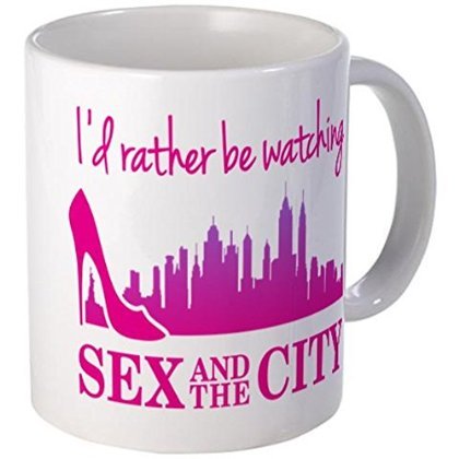 11 oz Watching Sex and The City Coffee Mug - White Ceramic Cup for TV Show Fans - Perfect for Coffee, Tea & Gift Giving