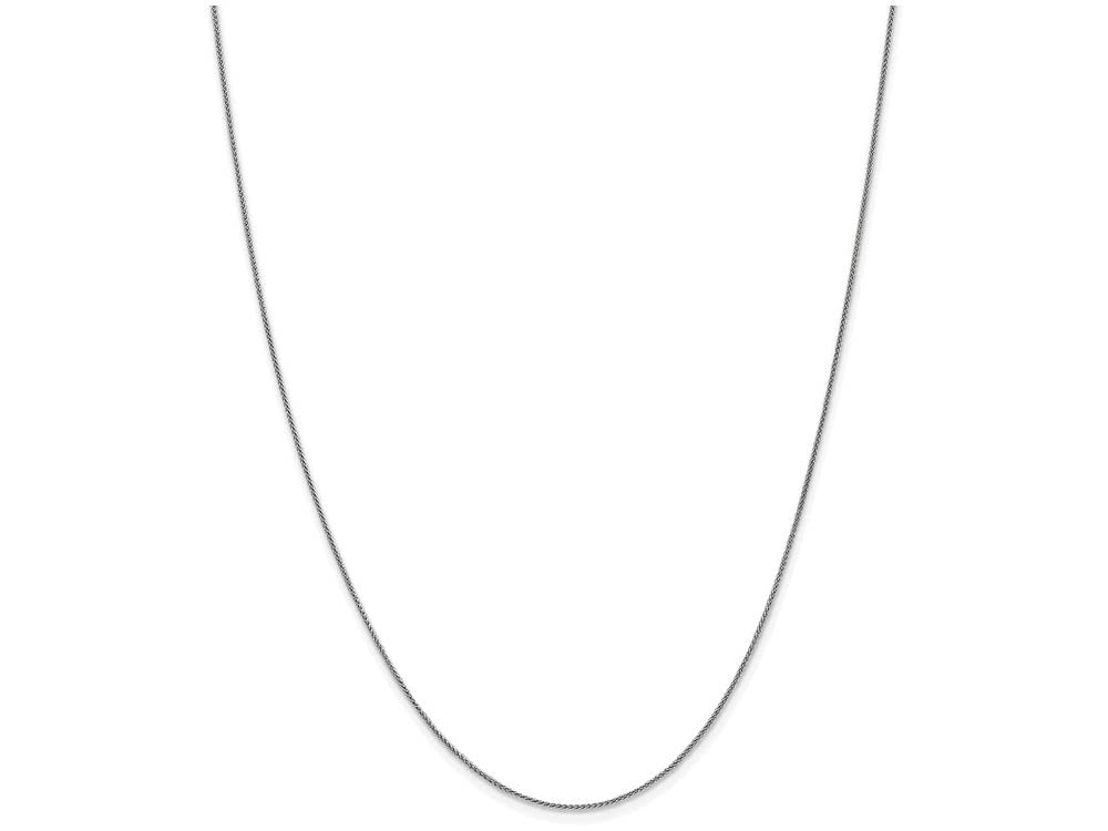 14K White Gold 0.8mm Spiga Chain Necklace for Women - Dainty Italian Cable Link Jewelry - Perfect for Layering, Gift Giving & Everyday Wear