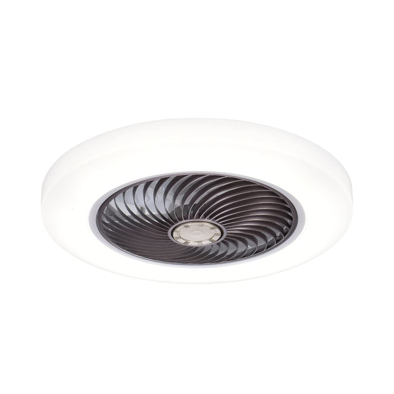 Bladeless Ceiling Fan with LED Chandelier - 36W Modern Remote Control Dimmable Lighting for Bedroom & Living Room | Adjustable Wind Speed | Brown Finish | Perfect for Home Cooling & Stylish Decor