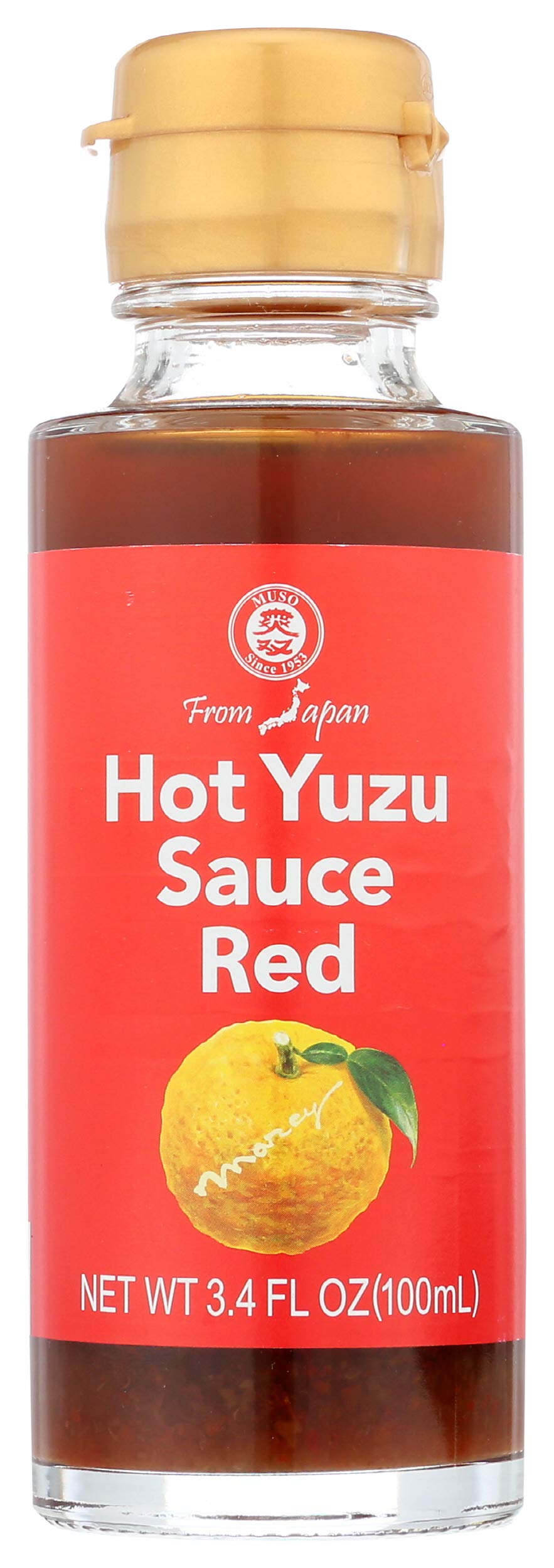Authentic Japanese Muso Yuzu Hot Sauce - 3.4 fl oz Bottle | Spicy Citrus Condiment for Sushi, Ramen & Asian Cuisine | Premium Red Yuzu Pepper Sauce from Japan