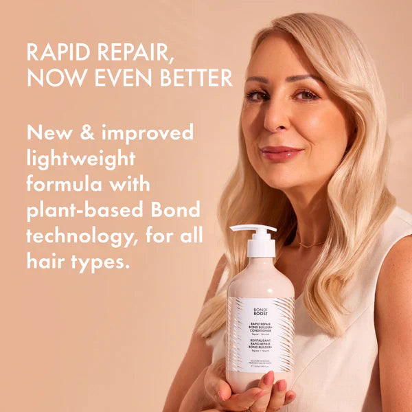 BondiBoost Rapid Repair Bond Builder+ Conditioner 300ml - Hair Repair Treatment for Damaged Hair - Salon Quality Deep Conditioning for Dry, Frizzy & Color-Treated Hair - Use After Shampoo for Smooth & Shiny Results